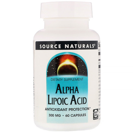 補充劑，抗氧化劑，α硫辛酸，α硫辛酸300毫克 - Source Naturals, Alpha Lipoic Acid, 300 mg, 60 Capsules