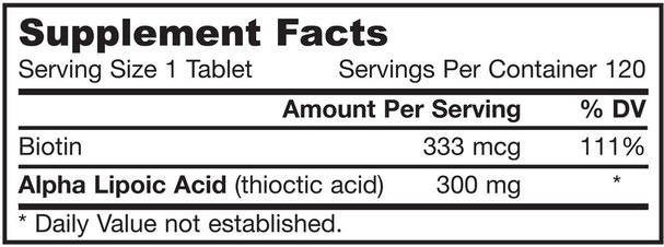 補充劑，抗氧化劑，α硫辛酸 - Jarrow Formulas, Alpha Lipoic Sustain, with Biotin, 300 mg, 120 Tablets