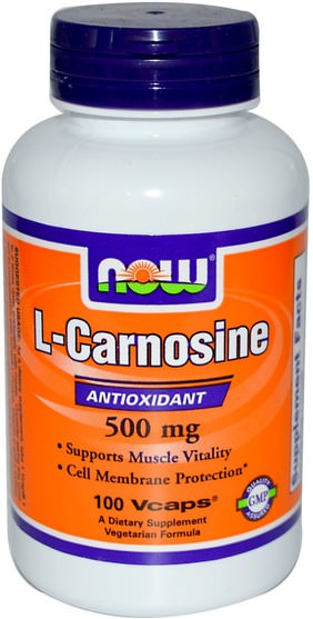 補充劑，抗氧化劑，氨基酸 - Now Foods, L-Carnosine, 500 mg, 100 Veg Capsules