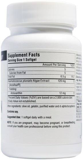 補充劑，抗氧化劑，蝦青素 - Source Naturals, Astaxanthin, 12 mg, 60 Softgels