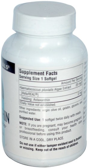 補充劑，抗氧化劑，蝦青素 - Source Naturals, Astaxanthin, 2 mg, 120 Softgels