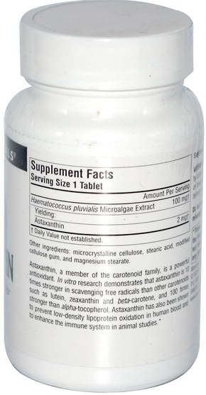 補充劑，抗氧化劑，蝦青素 - Source Naturals, Astaxanthin, 2 mg, 120 Tablets