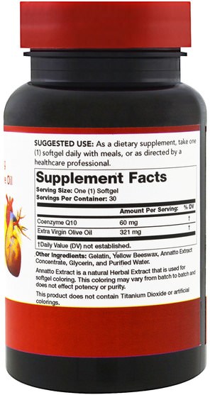 補充劑，抗氧化劑，輔酶q10 - Olympian Labs CoQ10 with Extra Virgin Olive Oil, 60 mg, 30 Softgels