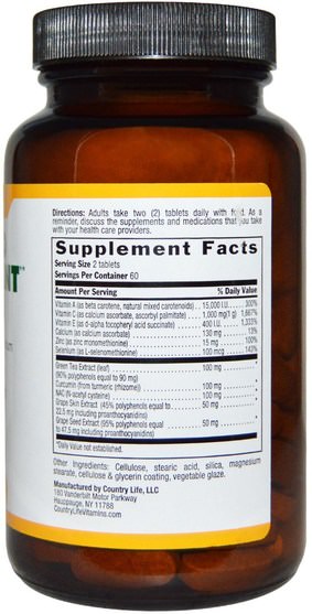 補充劑，抗氧化劑 - Country Life, Super 10 Antioxidant, 120 Tablets