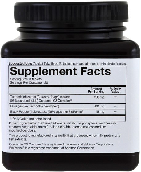 補充劑，抗氧化劑，薑黃素c3複合物 - Youtheory, Turmeric, 60 Tablets