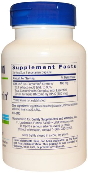 補充劑，抗氧化劑，薑黃素 - Life Extension, Super Bio-Curcumin, 400 mg, 60 Veggie Caps
