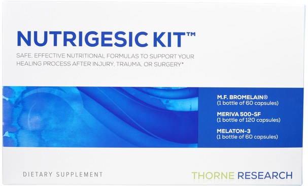 補充劑，抗氧化劑，薑黃素，meriva phytosome薑黃素 - Thorne Research, Nutrigesic Kit, 3 Piece Kit