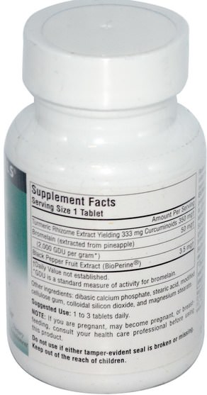補充劑，抗氧化劑，薑黃素 - Source Naturals, Turmeric Extract, 100 Tablets
