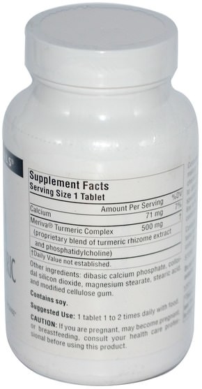 補充劑，抗氧化劑，薑黃素，薑黃 - Source Naturals, Meriva Turmeric Complex, 500 mg, 120 Tablets