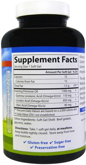 補充劑，抗氧化劑，efa omega 3 6 9（epa dha），月見草油，月見草油軟膠囊 - Carlson Labs, Golden Primrose, 1300 mg, 90 Soft Gels