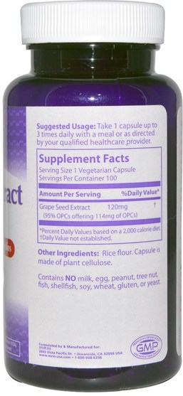 補充劑，抗氧化劑，葡萄籽提取物，健康，心臟心血管健康，心臟支持 - MRM, Grape Seed Extract, 120 mg, 100 Veggie Caps