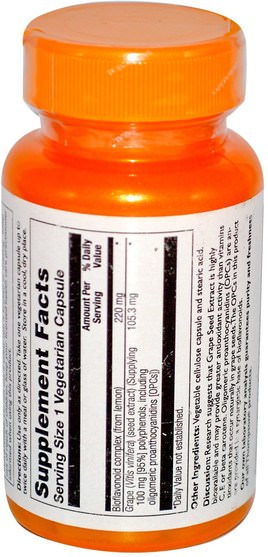 補充劑，抗氧化劑，葡萄籽提取物 - Thompson, Grape Seed Extract, 100 mg, 30 Veggie Caps