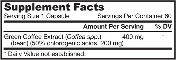補充劑，抗氧化劑，綠咖啡豆提取物 - Jarrow Formulas, Green Coffee Bean Extract, 400 mg, 60 Veggie Caps