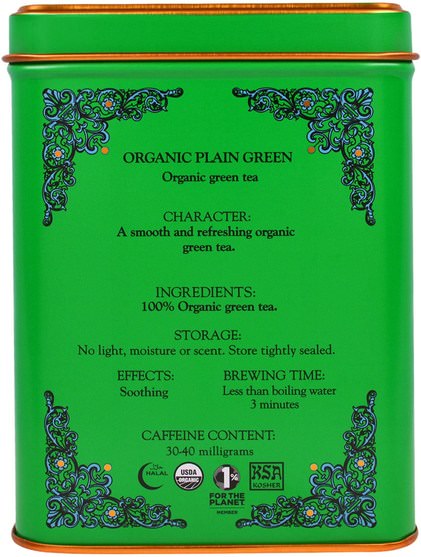 補充劑，抗氧化劑，綠茶，食品，涼茶 - Harney & Sons, HT Tea Blend, Organic Plain Green, 20 Tea Sachets, 1.4 oz (40 g)