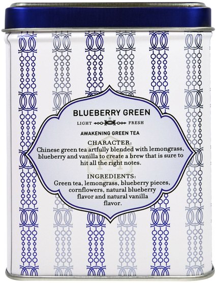 補充劑，抗氧化劑，綠茶 - Harney & Sons, Blueberry Green Iced Tea, 6 - 2 Quart Tea Bags, 3 oz (0.11 g)