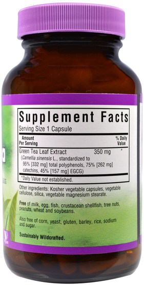 補充劑，抗氧化劑，綠茶，草藥，egcg - Bluebonnet Nutrition, EGCG Green Tea Leaf Extract, 120 Veggie Caps