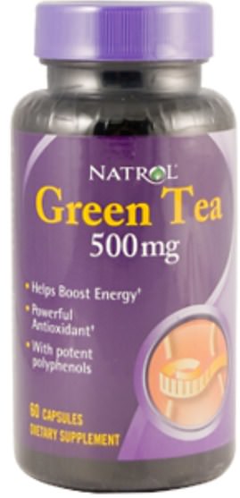補充劑，抗氧化劑，綠茶 - Natrol, Green Tea, 500 mg, 60 Capsules