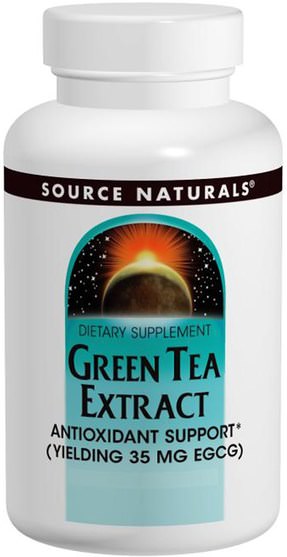 補充劑，抗氧化劑，綠茶 - Source Naturals, Green Tea Extract, 60 Tablets