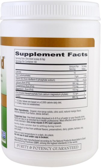 補充劑，抗氧化劑，ip 6 - IP-6 International, IP6 Gold, Immune Support Formula, Tropical Fruit Flavor, 14.6 oz Powder