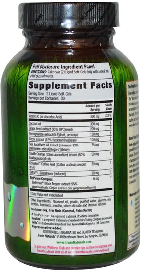 補充劑，抗氧化劑 - Irwin Naturals, Anti-Aging Antioxidants, 60 Liquid Soft-Gels