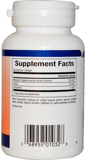補充劑，抗氧化劑，葉黃素 - Natural Factors, Lutein, 20 mg, 60 Softgels