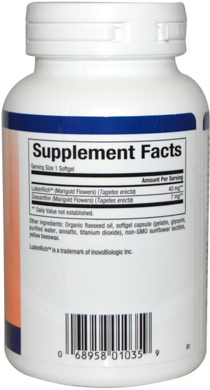 補充劑，抗氧化劑，葉黃素 - Natural Factors, Lutein, 40 mg, 60 Softgels