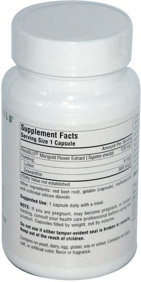 補充劑，抗氧化劑，葉黃素 - Source Naturals, Lutein, 6 mg, 90 Capsules