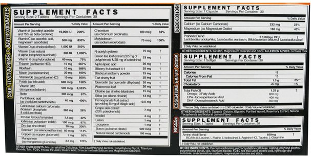 補充劑，抗氧化劑，多種維生素 - Grenade, Ration Pack Vitamin Support, 30 Daily Packs