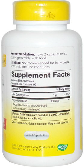 補充劑，抗氧化劑 - Natures Way, Echinacea Complex, 450 mg, 180 Capsules
