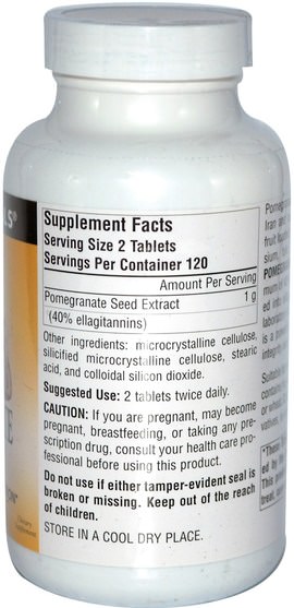 補充劑，抗氧化劑，石榴汁提取物 - Source Naturals, Pomegranate Extract, 240 Tablets