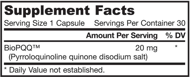 補充劑，抗氧化劑，pqq（biopqq），抗衰老 - Jarrow Formulas, PQQ (Pyrroloquinoline Quinone), 20 mg, 30 Capsules