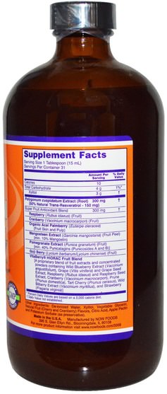 補充劑，抗氧化劑，白藜蘆醇 - Now Foods, Natural Resveratrol, Liquid Concentrate, 16 fl oz (473 ml)