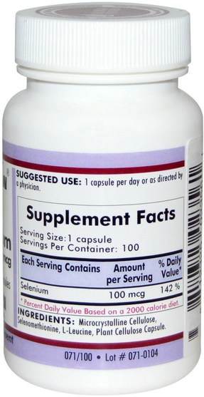 補充劑，抗氧化劑，硒 - Kirkman Labs, Selenium, 100 mcg, 100 Capsules
