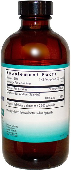 補充劑，抗氧化劑，硒 - Nutricology, Selenium Solution, 8 fl oz (236 ml)