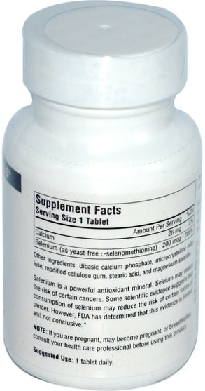補充劑，抗氧化劑，硒 - Source Naturals, Selenium, From L-Selenomethionine, 200 mcg, 120 Tablets