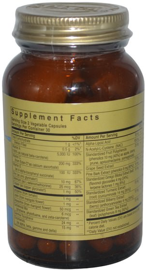 補充劑，抗氧化劑 - Solgar, Gold Specifics, Antioxidant Free Radical Formula, 60 Vegetable Capsules
