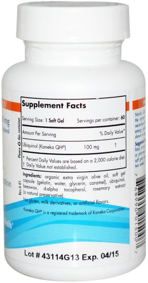 補充劑，抗氧化劑，泛醇qh - Nordic Naturals, Nordic CoQ10, Ubiquinol, 100 mg, 60 Soft Gels