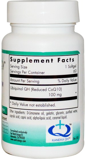 補充劑，抗氧化劑，泛醇qh - Nutricology, CoQH-CF Ubiquinol, 60 Softgels 