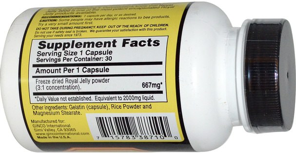 補充劑，蜂產品，蜂王漿 - Imperial Elixir, Royal Jelly, 2000 mg, 30 Capsules