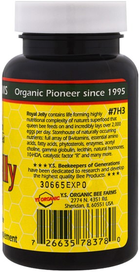 補充劑，蜂產品，蜂王漿 - Y.S. Eco Bee Farms, Royal Jelly, 2.000 mg, 35 Capsules