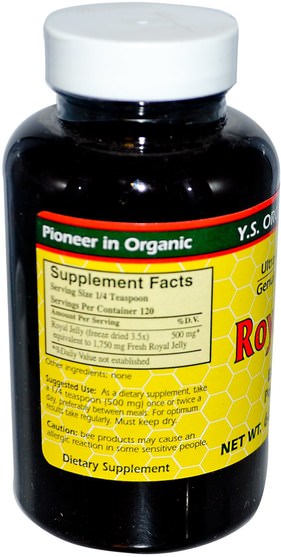 補充劑，蜂產品，蜂王漿 - Y.S. Eco Bee Farms, Royal Jelly, Economical Powder Form, 2.1 oz (60.000 mg)