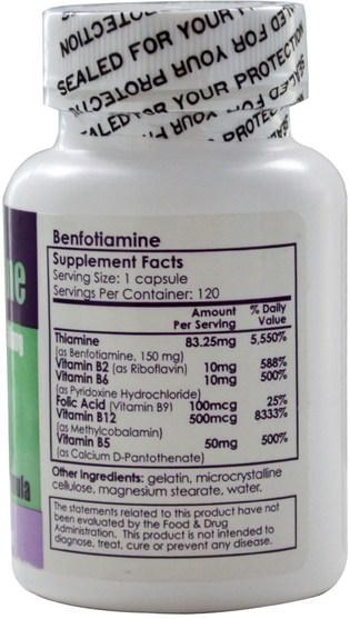 補充劑，benfotiamine - Benfotiamine Multi-B Neuropathy Support Formula, 150 mg, 120 Capsules