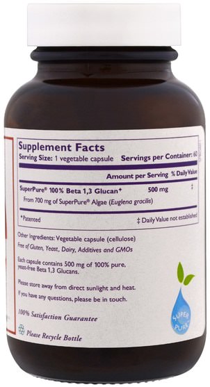 補充劑，β-葡聚醣 - The Synergy Company, SuperPure, Beta 1.3 Glucan, Algae Extract, 60 Veggie Caps