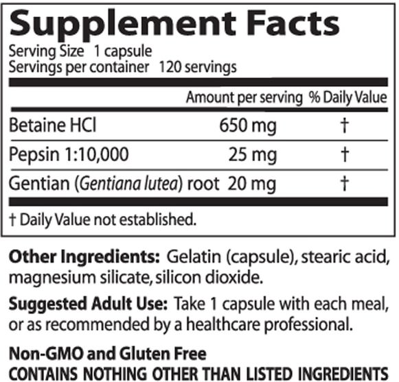 補充劑，甜菜鹼hcl，酶 - Doctors Best, Betaine HCL Pepsin & Gentian Bitters, 120 Capsules