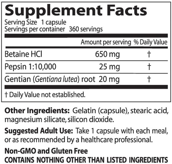 補充劑，甜菜鹼hcl，酶 - Doctors Best, Betaine HCl, Pepsin & Gentian Bitters, 360 Capsules