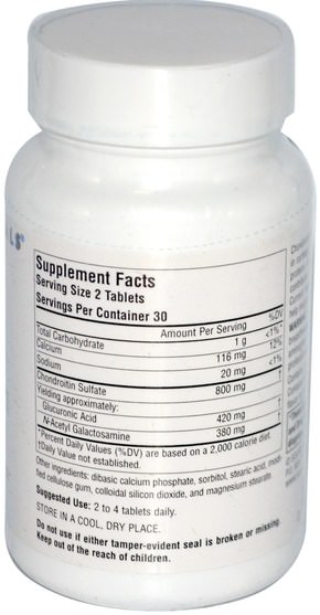 補品，牛製品，軟骨素 - Source Naturals, Chondroitin Sulfate, 400 mg, 60 Tablets