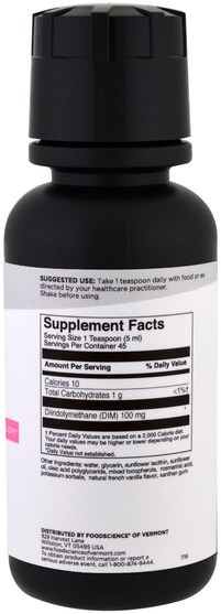 補充劑，西蘭花十字花科 - FoodScience, Ultra DIM, 7.61 fl oz (225 ml)
