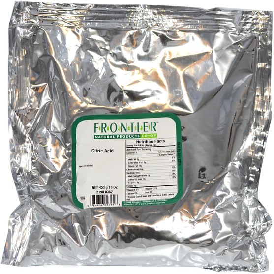 補充劑，檸檬酸 - Frontier Natural Products, Citric Acid, 16 oz (453 g)