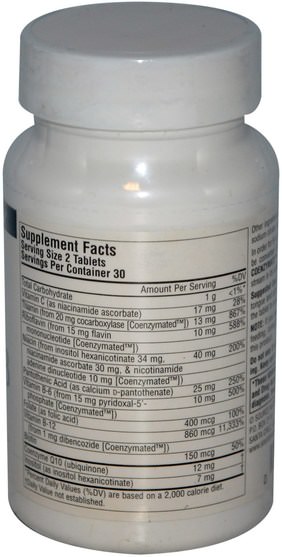 補充劑，輔酶b維生素 - Source Naturals, Coenzymate B Complex, Peppermint Flavored Sublingual, 60 Tablets