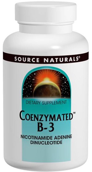 補充劑，輔酶b維生素 - Source Naturals, Coenzymated B-3, Sublingual, 25 mg, 60 Tablets